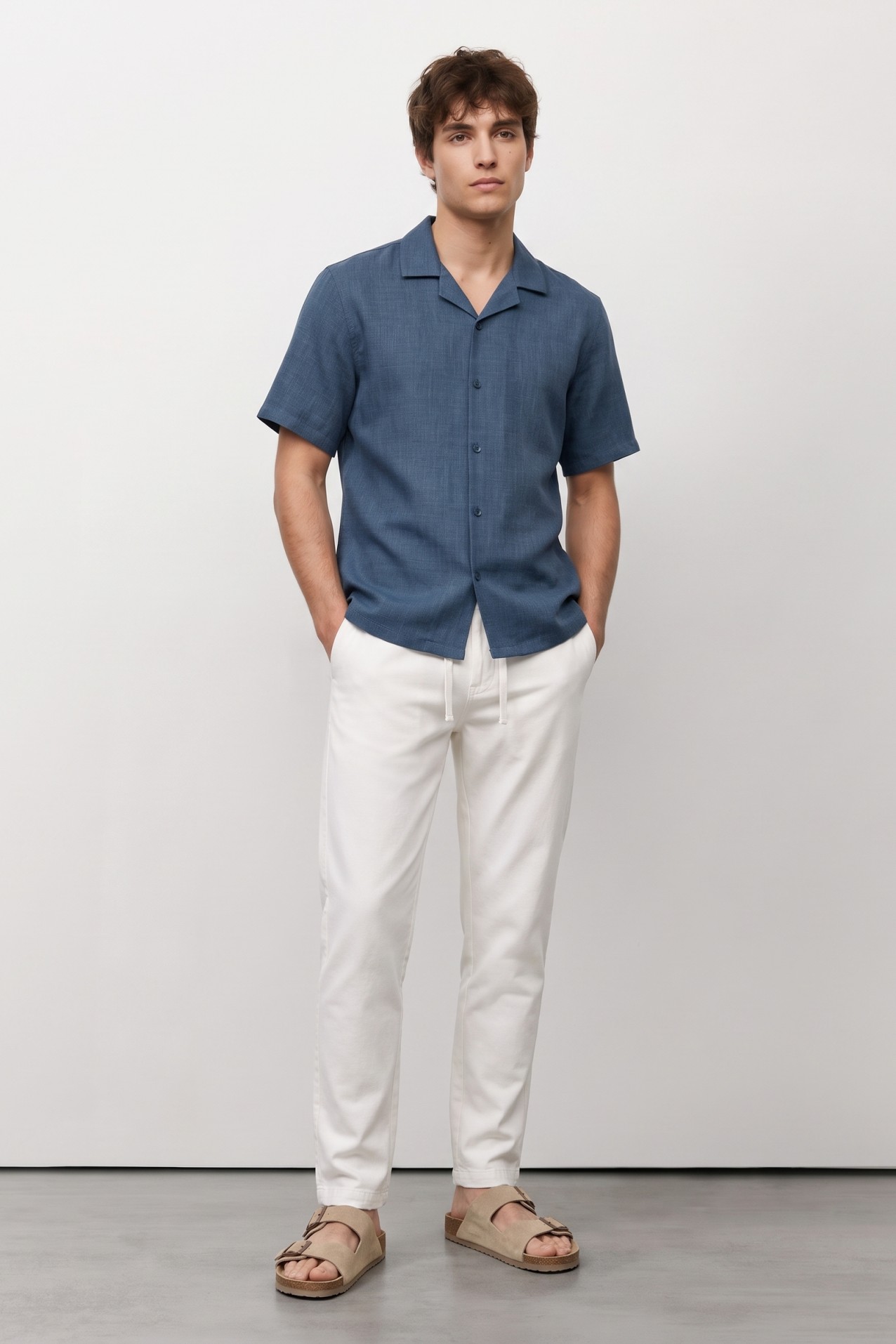 Relaxed Blue Short Sleeve Shirt
