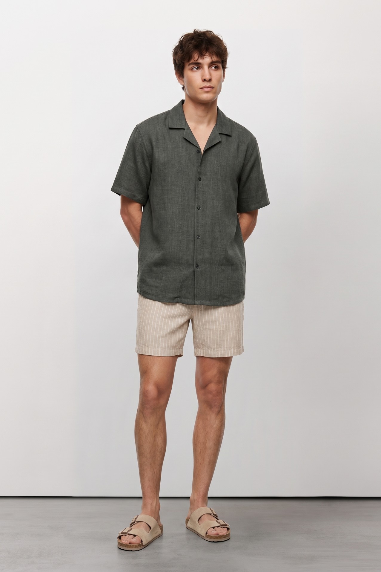 Green Relaxed Short Sleeve Shirt