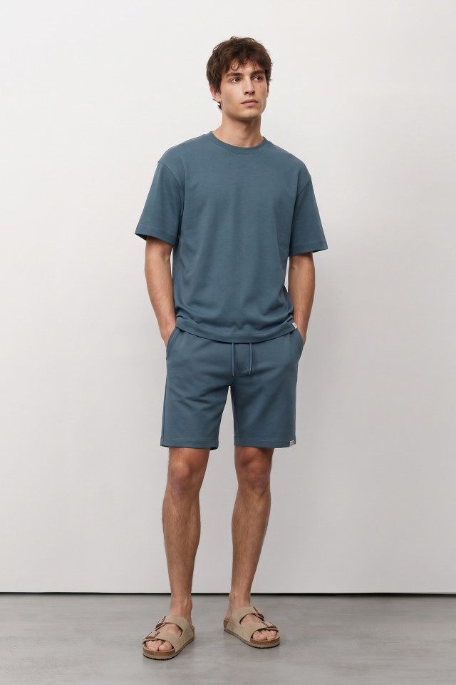 Dark Blue Straight Jogger Shorts