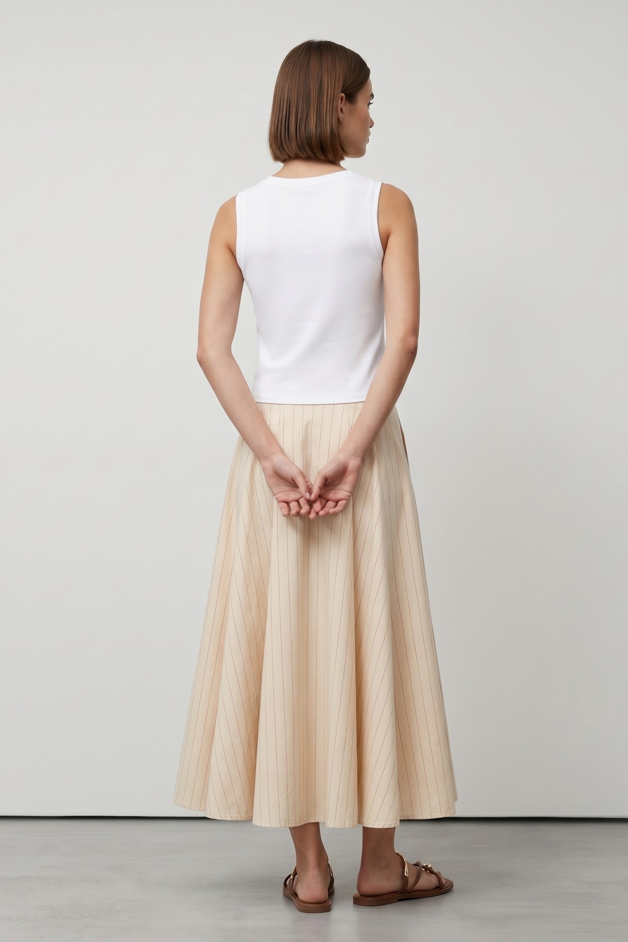 Beige Regular Fit Skirt