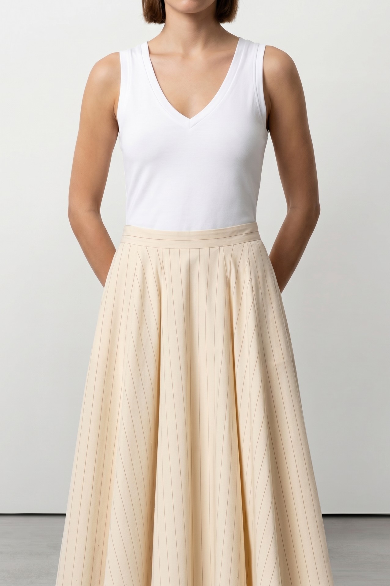 Beige Regular Fit Skirt