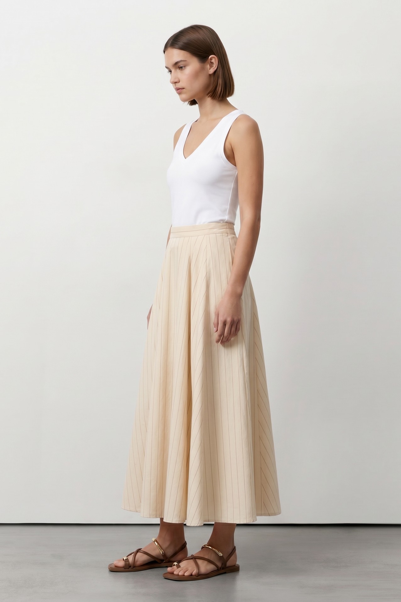 Beige Regular Fit Skirt