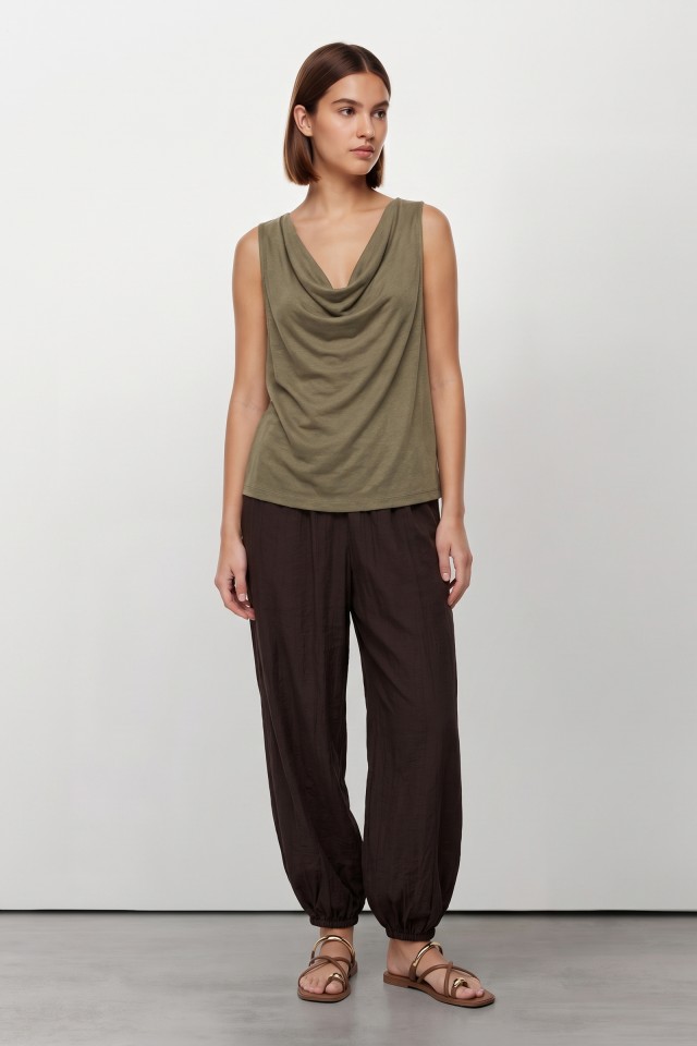 Brown Balloon Fit Pants