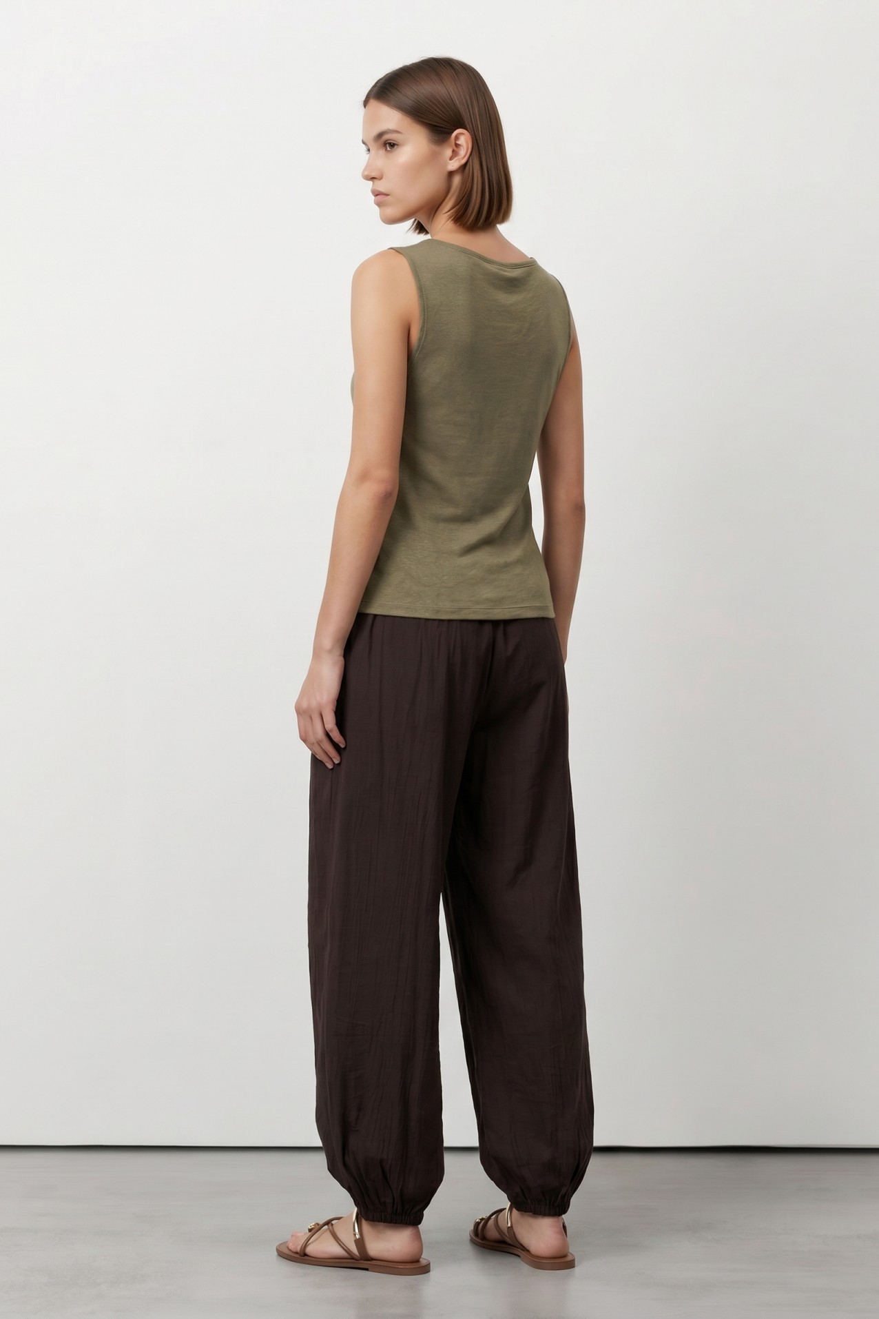 Brown Balloon Fit Pants