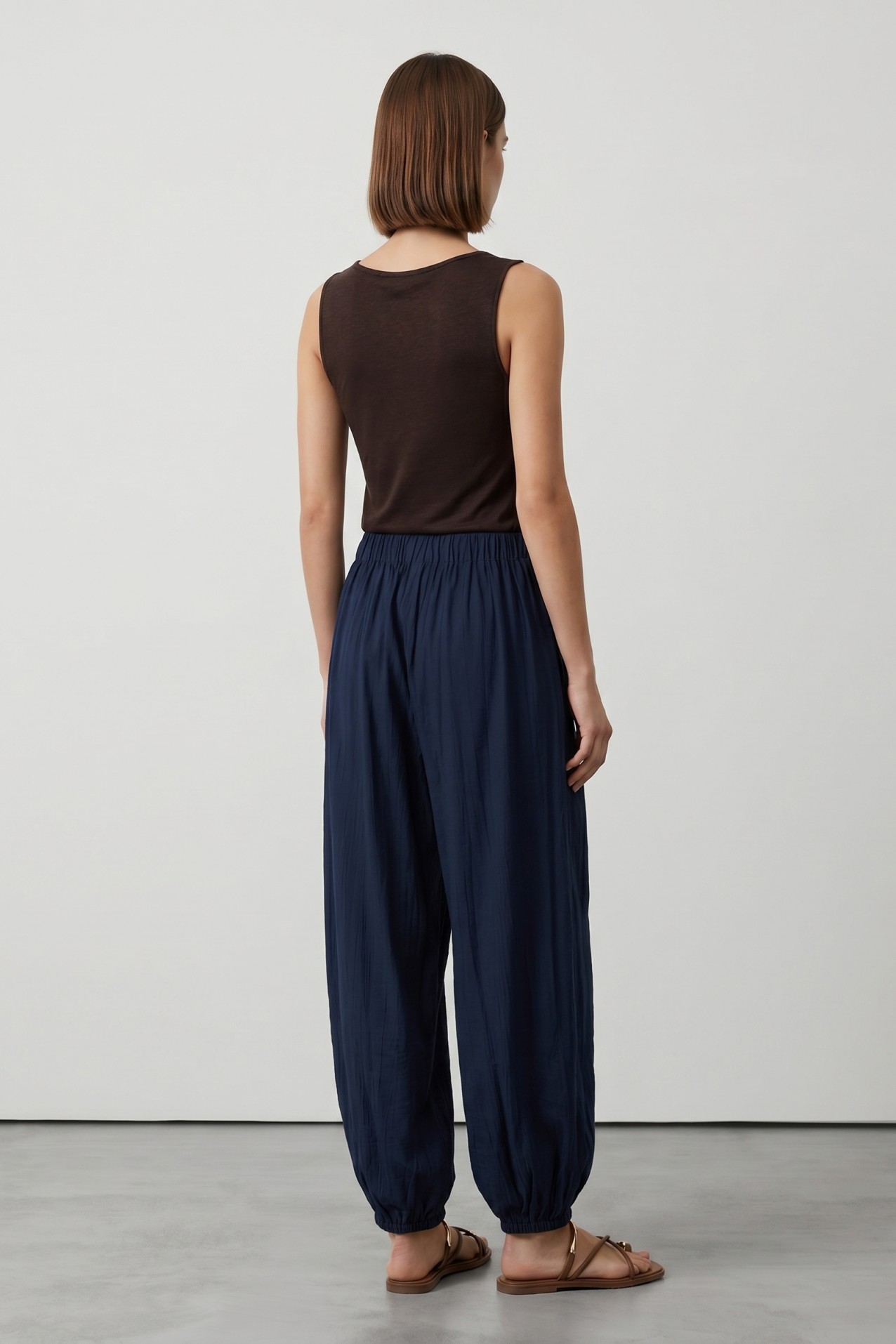 Navy Balloon Fit Trousers