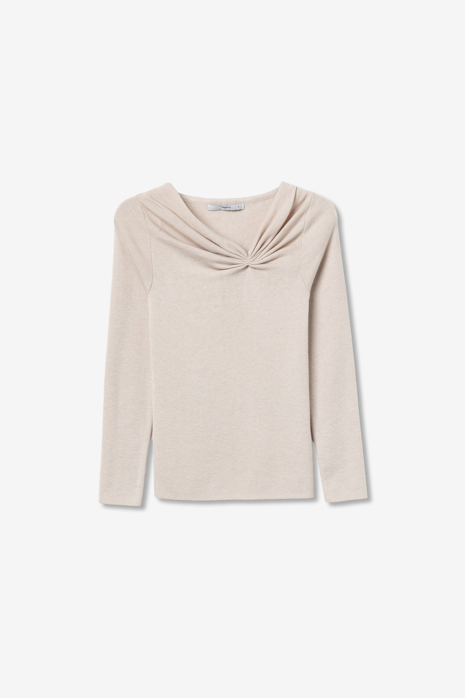 Beige Slim Knit Sweater