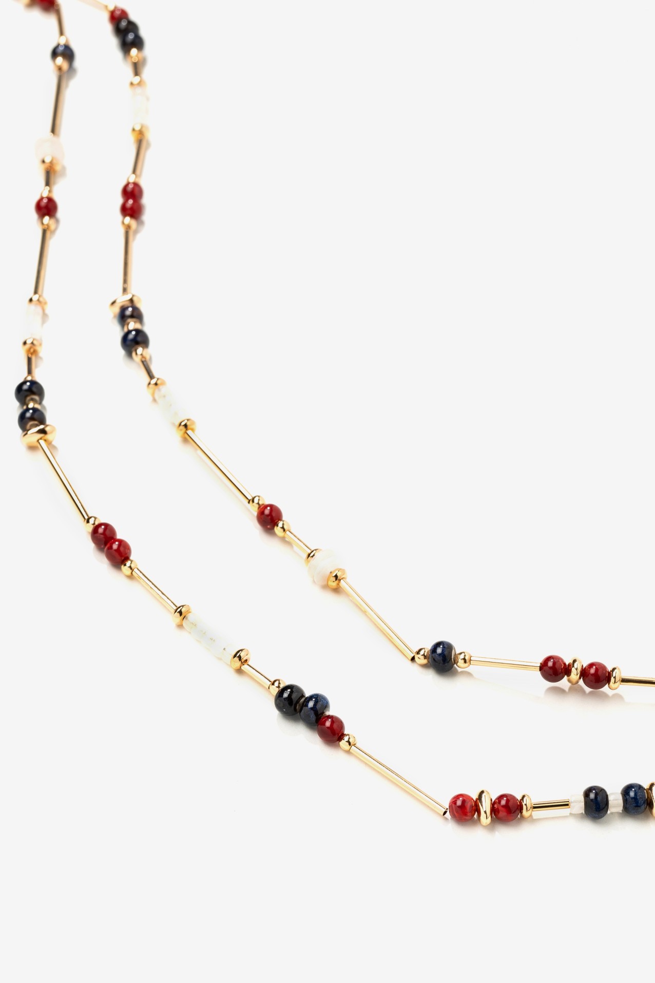 Gold Beaded Layered Necklace
