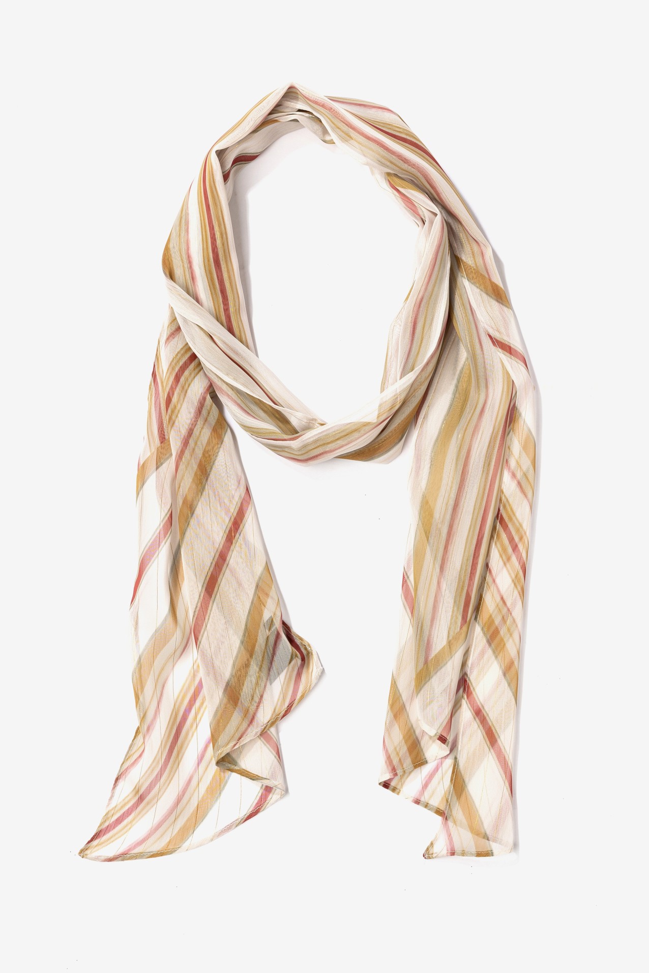 Beige Striped Flow Scarf