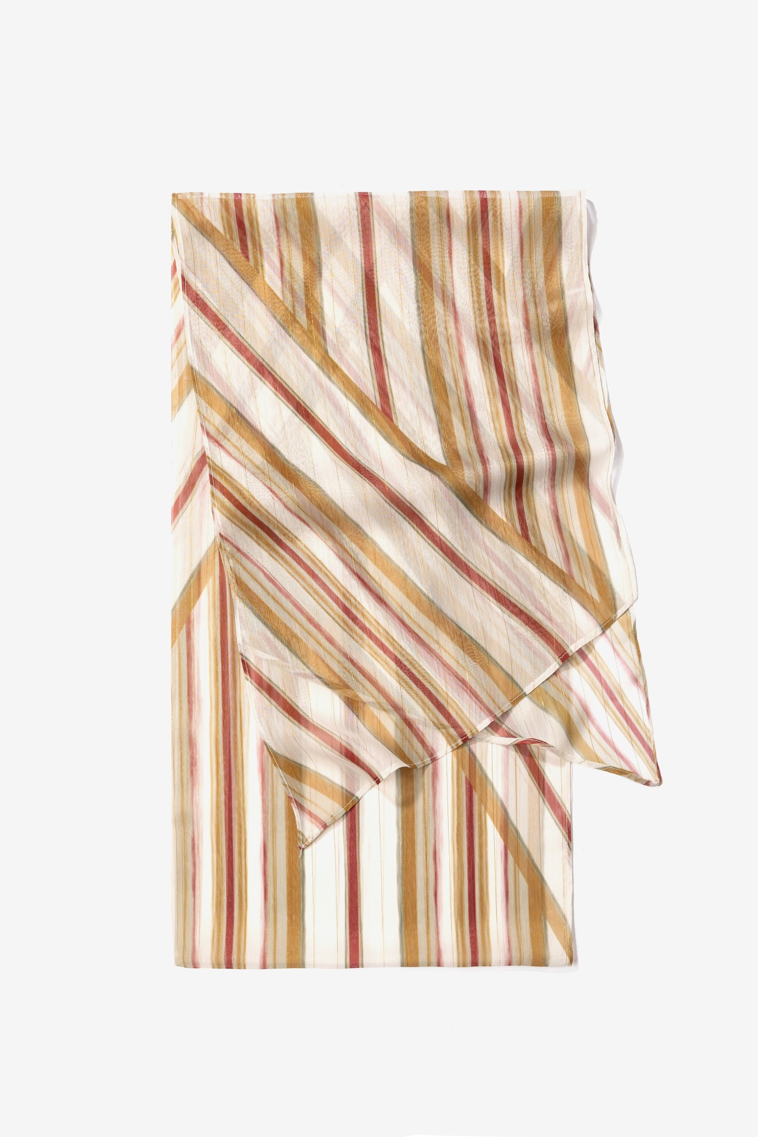 Beige Striped Flow Scarf
