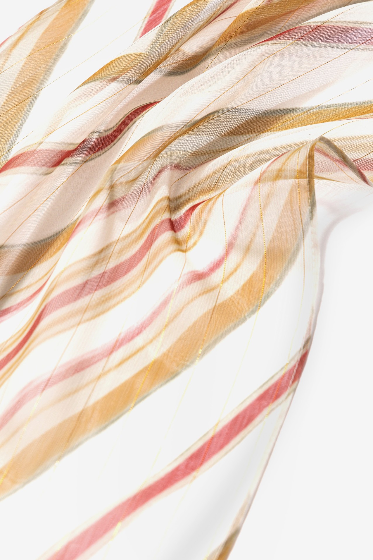 Beige Striped Flow Scarf