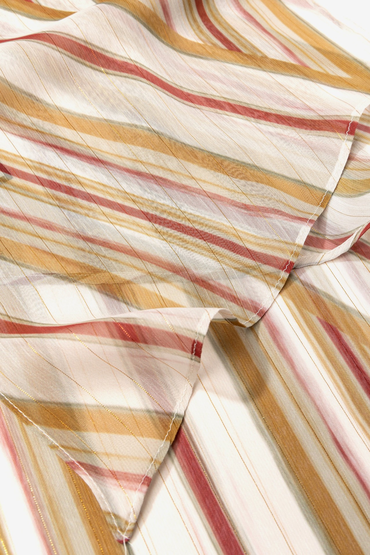 Beige Striped Flow Scarf