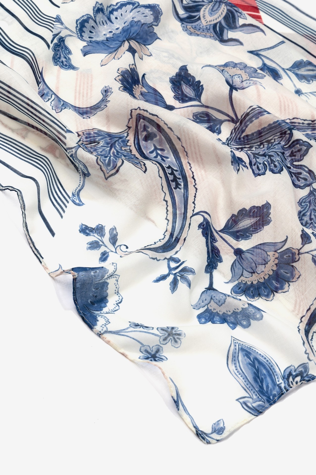 Red Floral Pattern Scarf