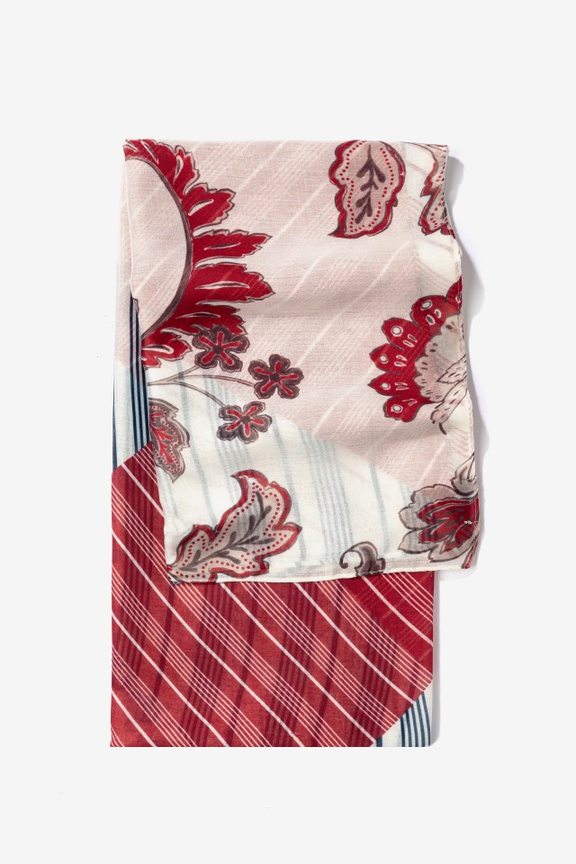 Red Floral Pattern Scarf