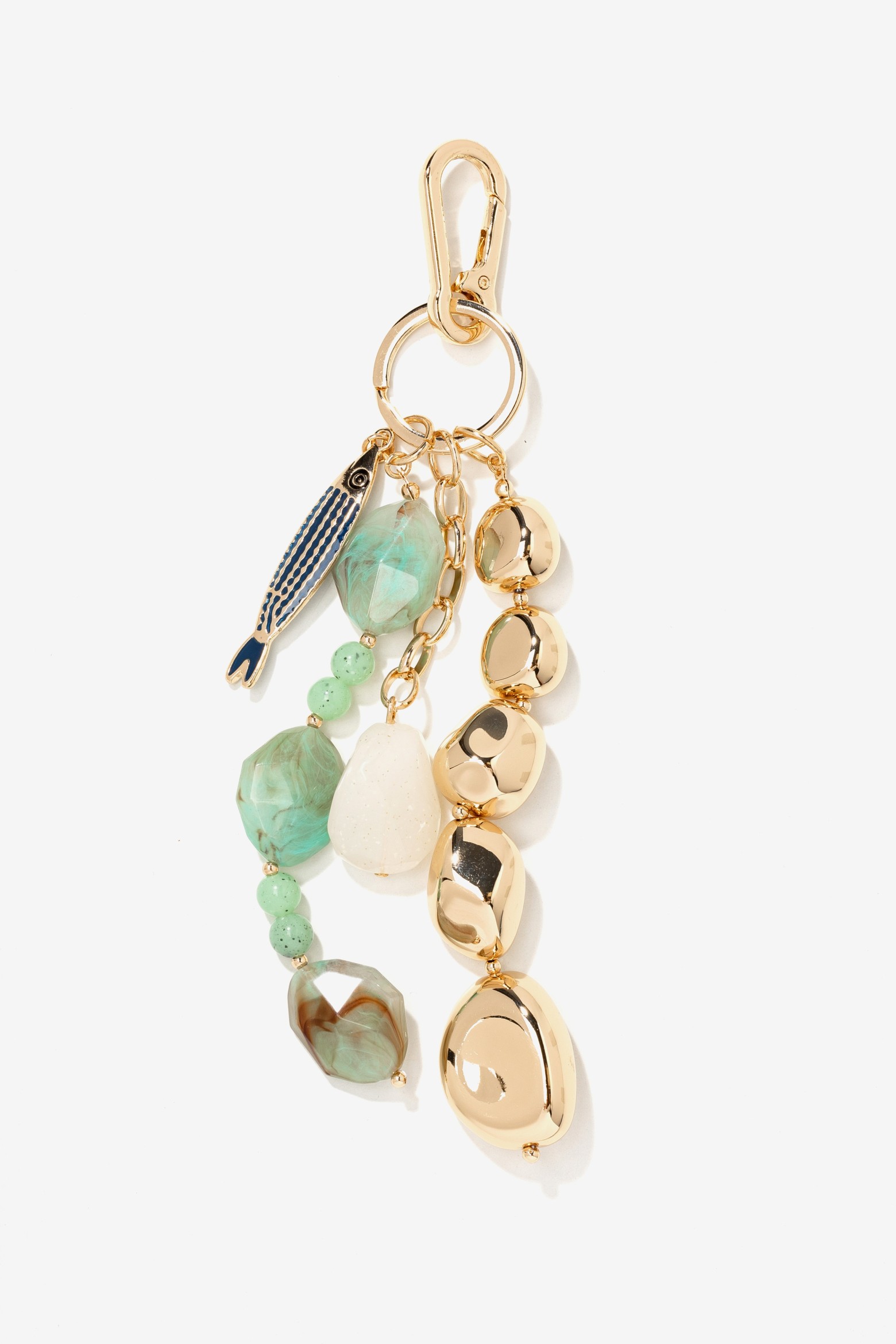 Blue Bead Charm Keyring