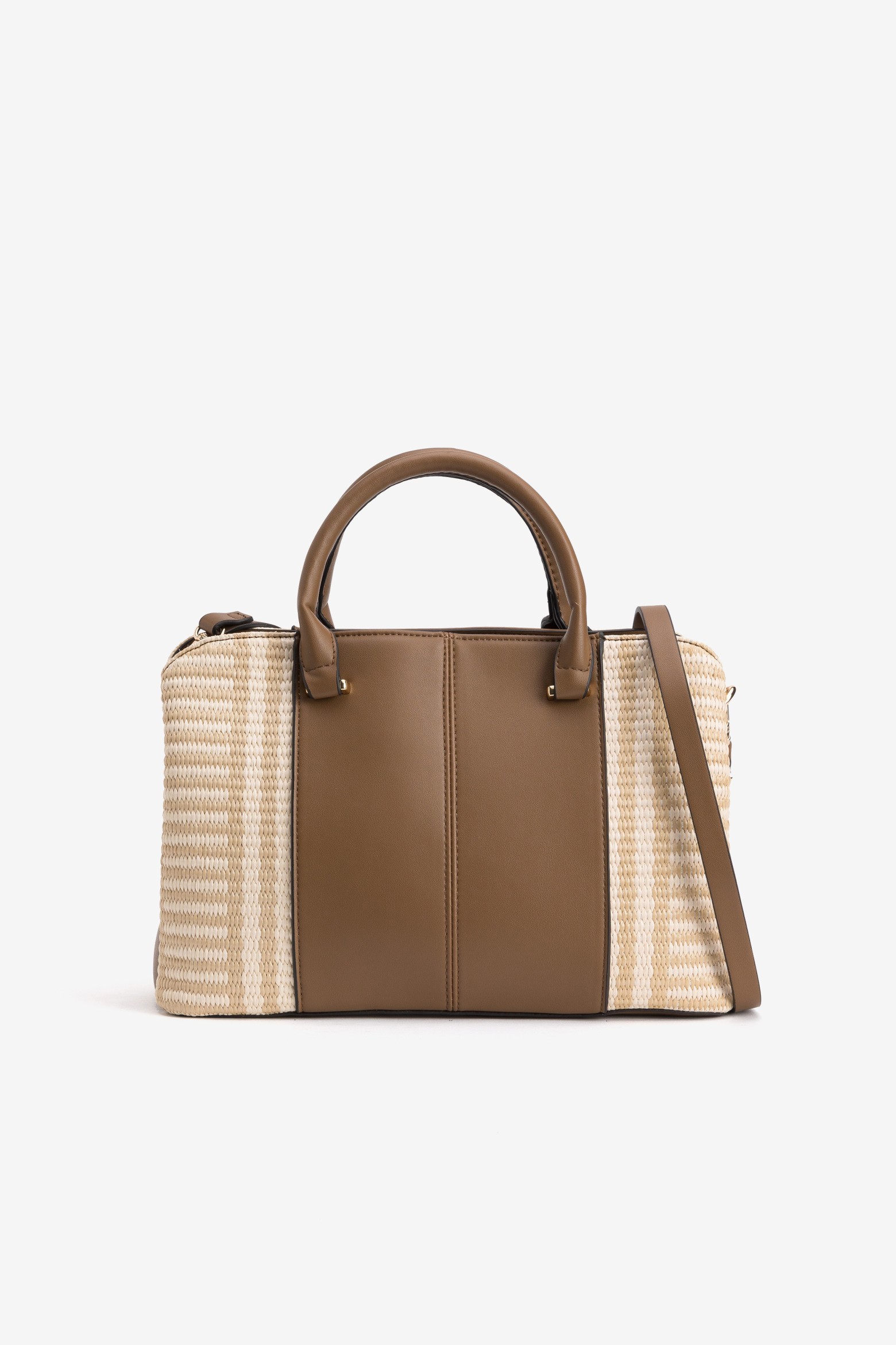 Brown Structured Handbag