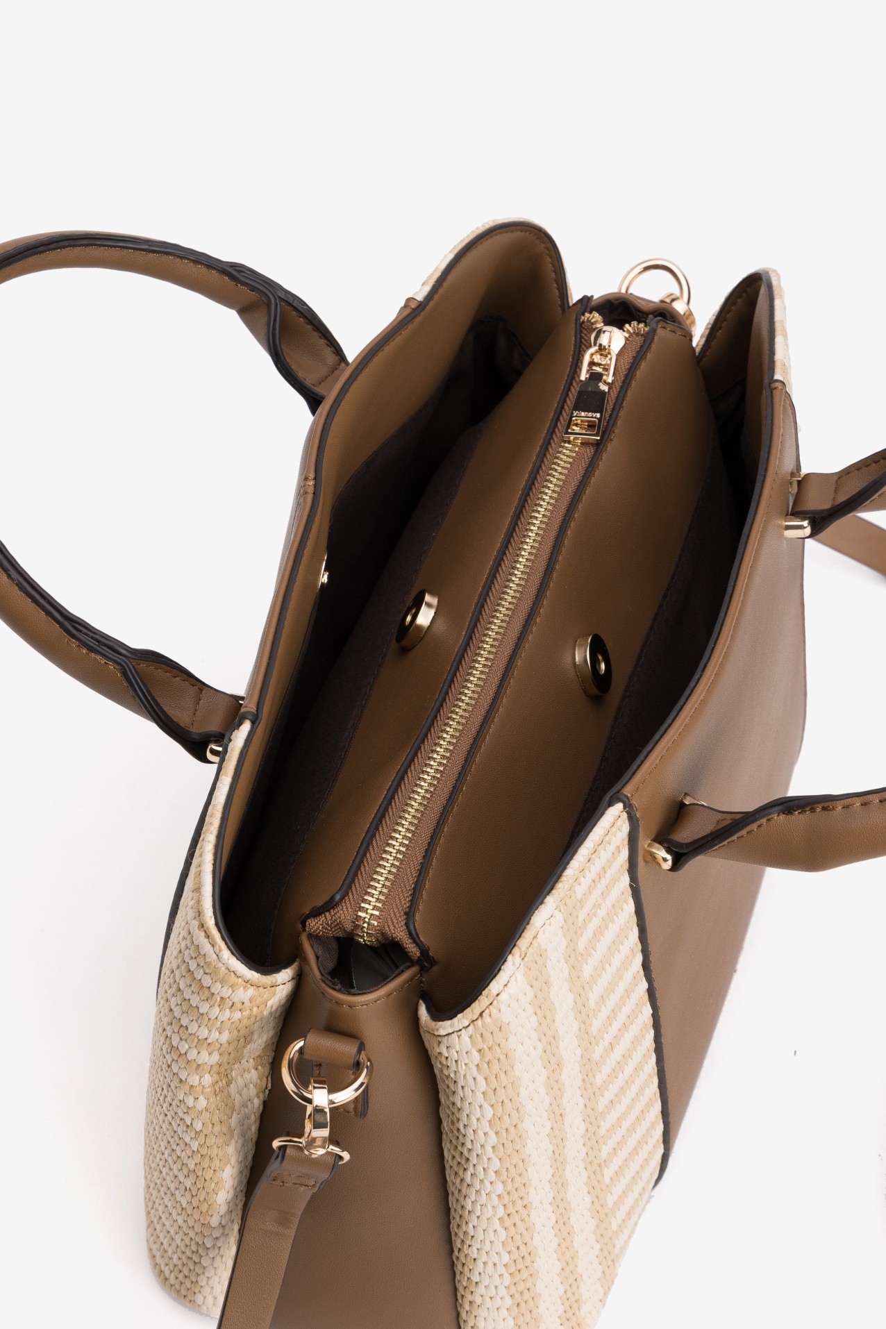Brown Structured Handbag