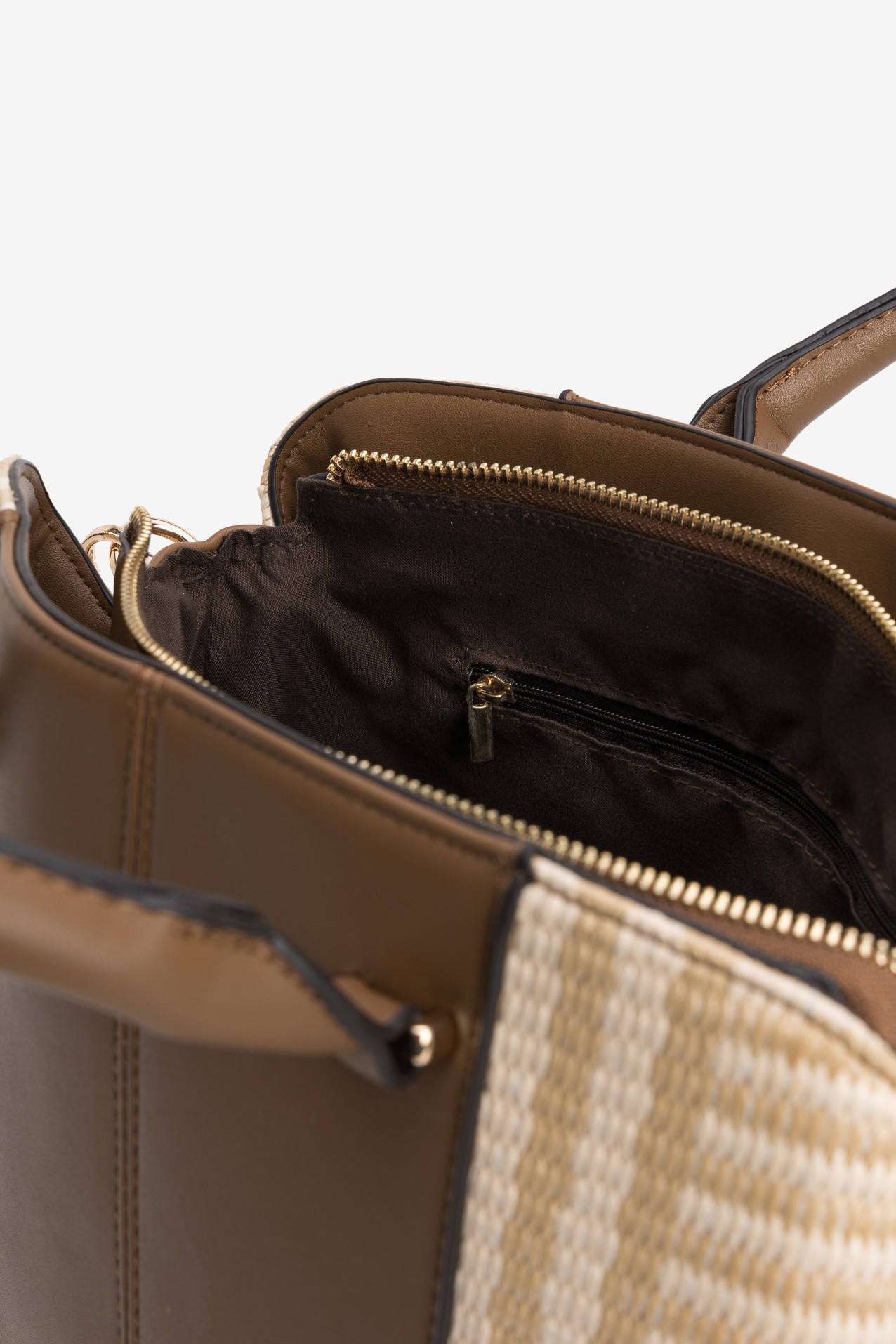 Brown Structured Handbag