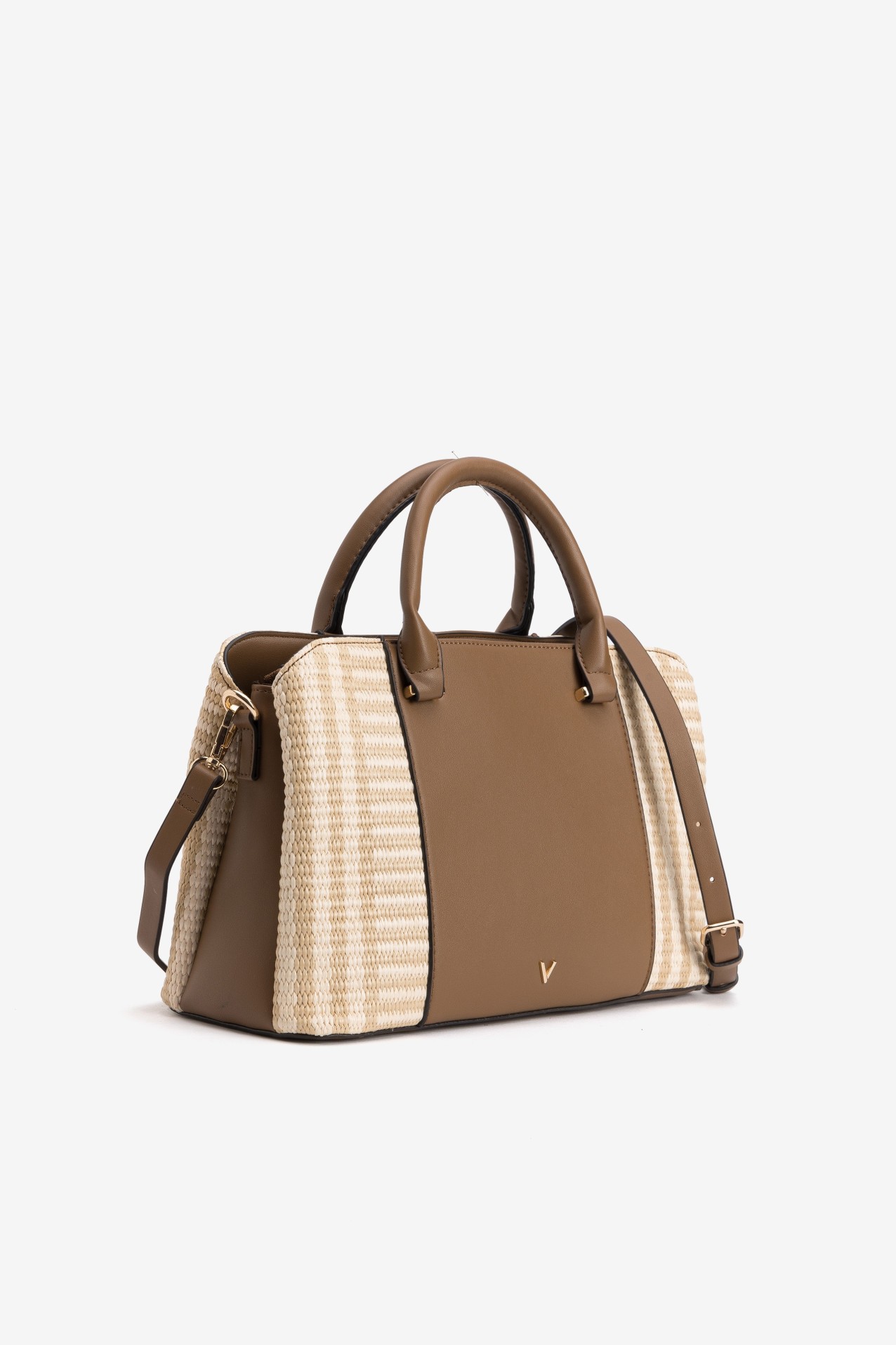 Brown Structured Handbag