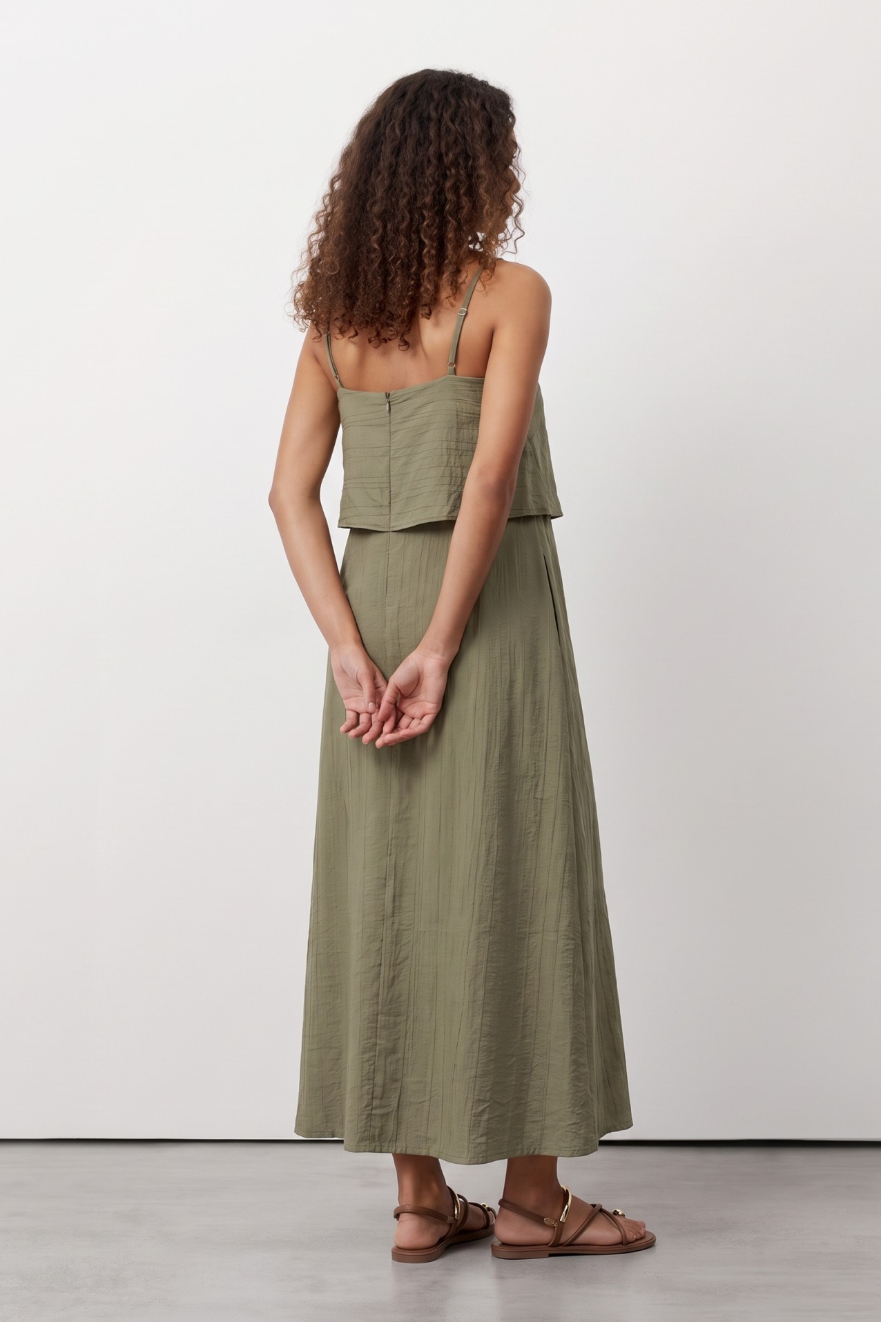 Green Slim Strap Dress