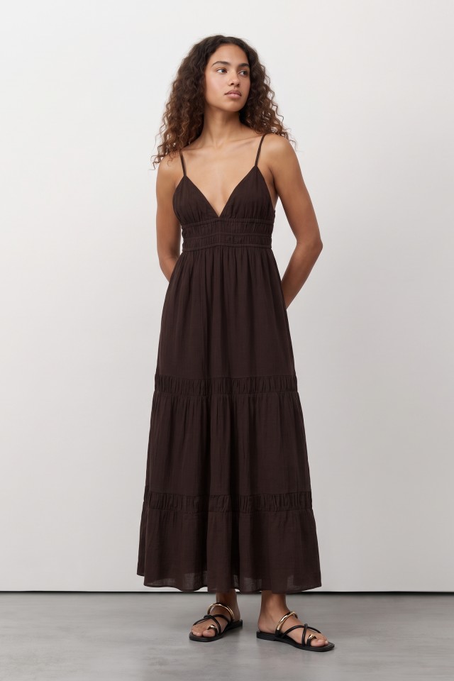 Brown Slim Midi Dress Brown Slim Midi Dress