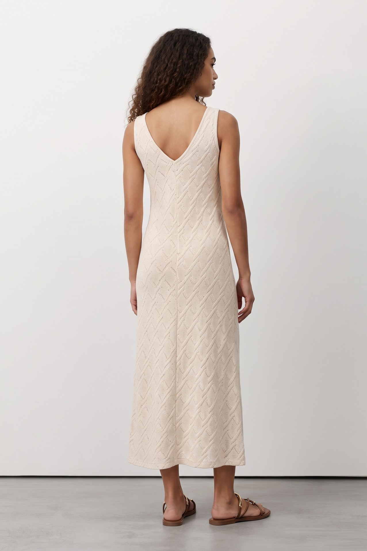 Ivory Sleeveless Knit Dress