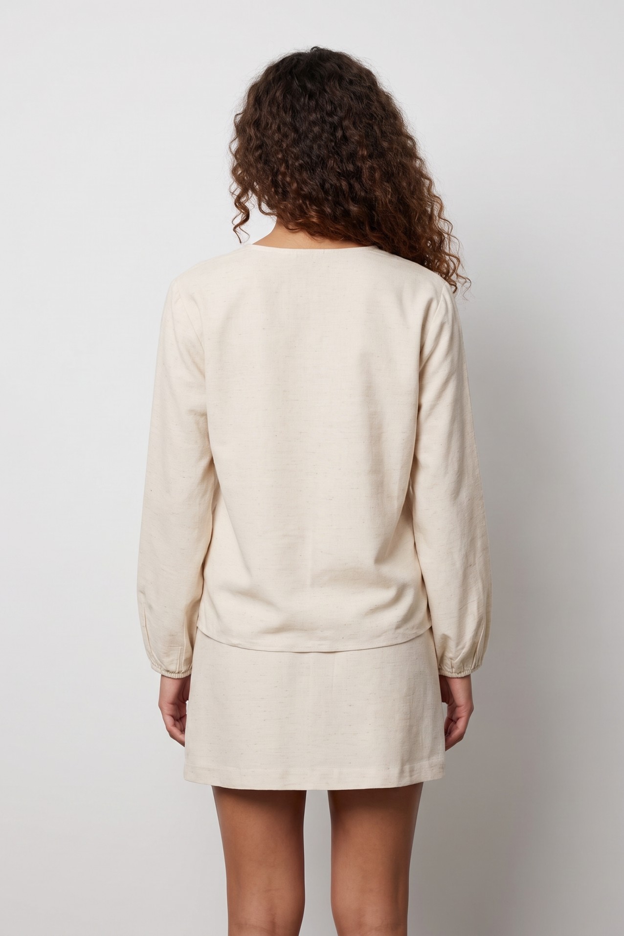 Beige Scalloped Blouse