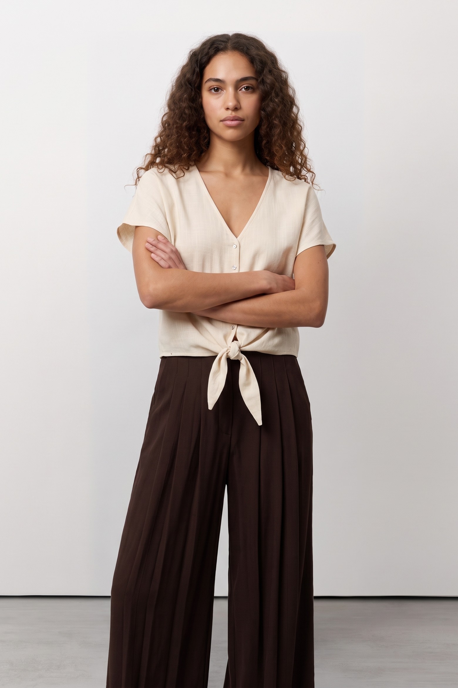 Light Beige Short Sleeve Shirt