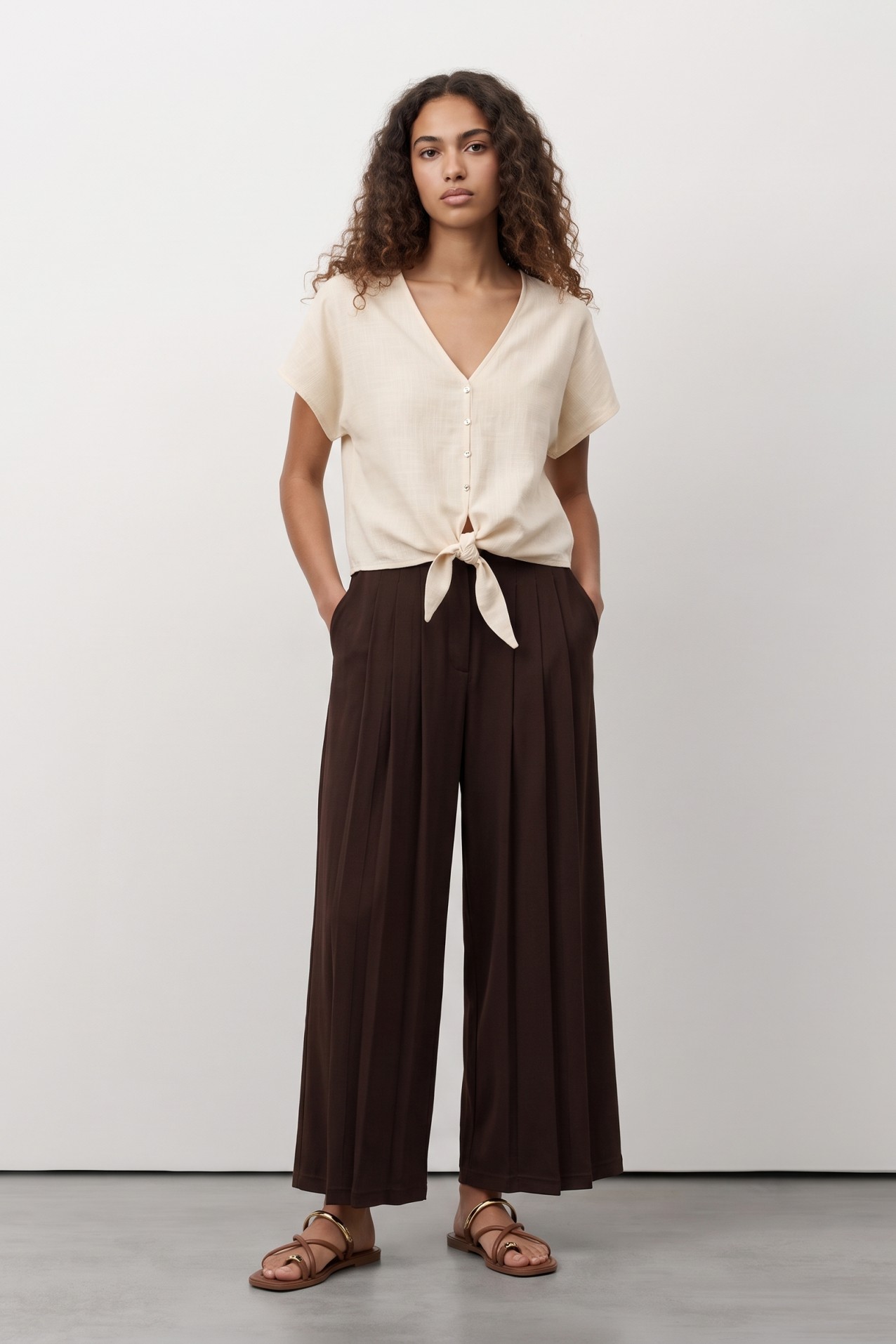Light Beige Short Sleeve Shirt
