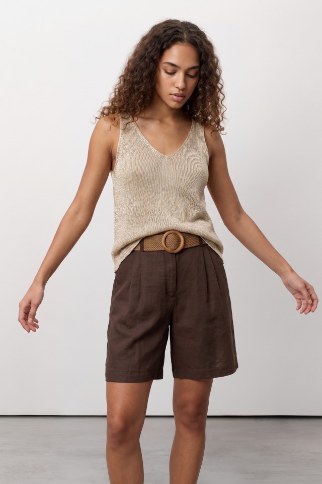Silver Minimalist Knit Top