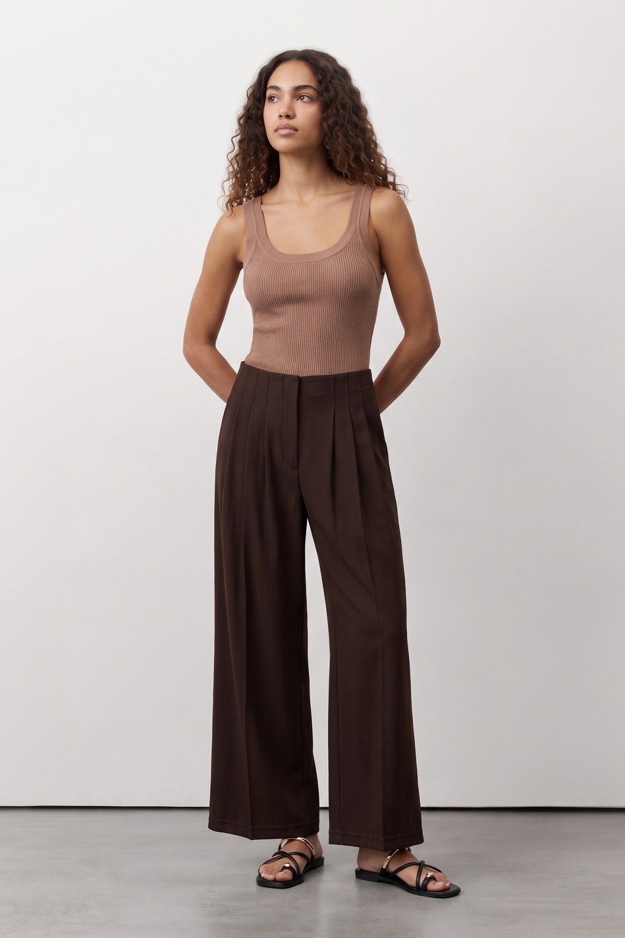 Nude Ribbed Knit Tank