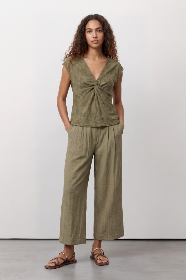 Olive Green Wide Culotte