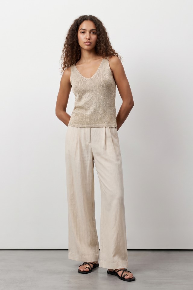 Pantalón palazzo beige claro Pantalón palazzo beige claro