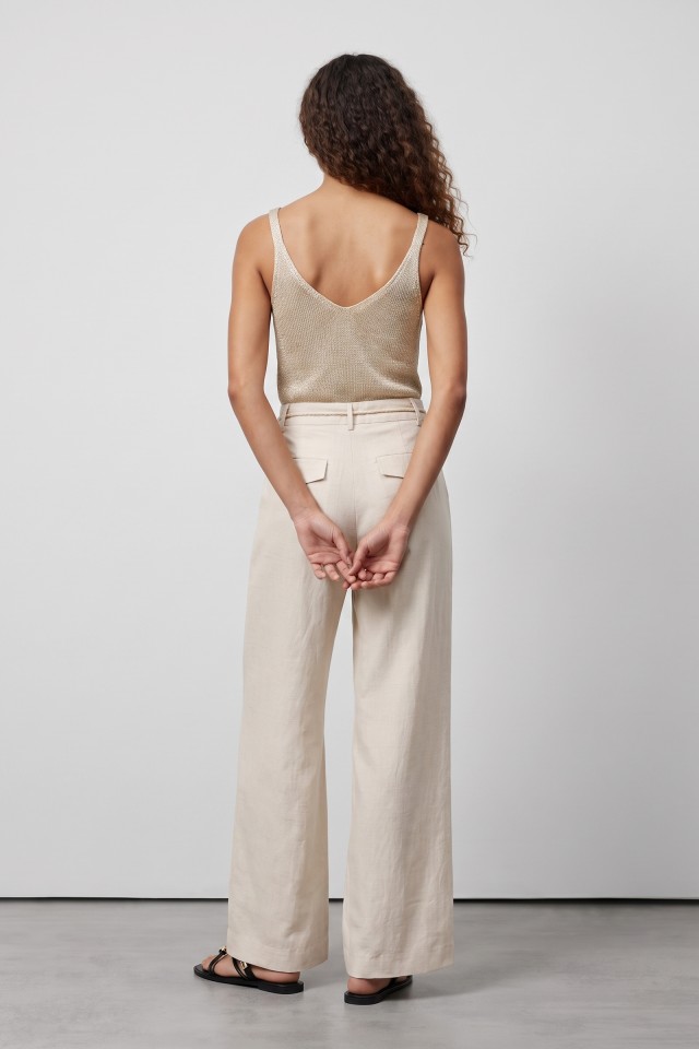Pantalón palazzo beige claro Pantalón palazzo beige claro