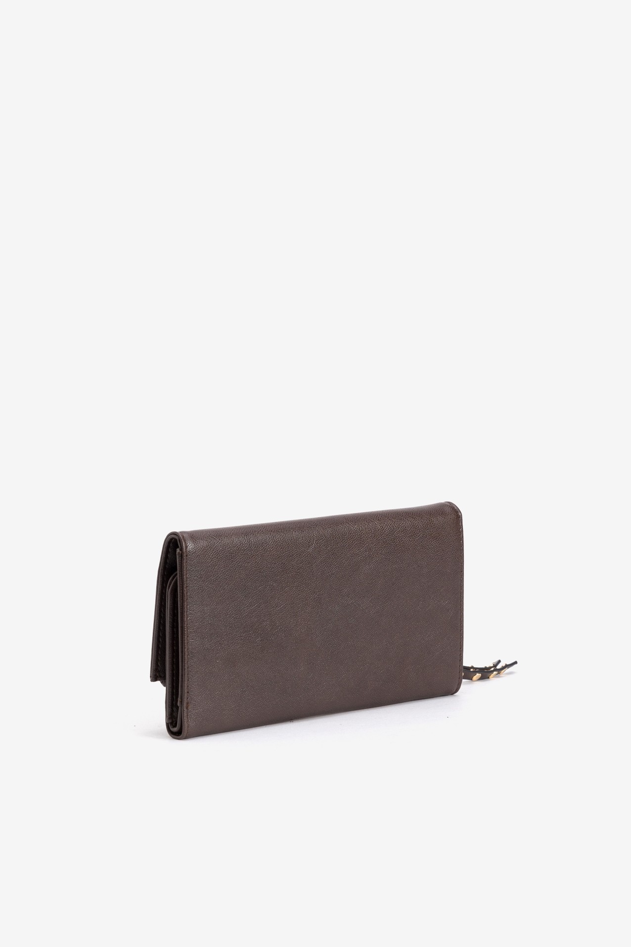Brown Studded Zip Wallet
