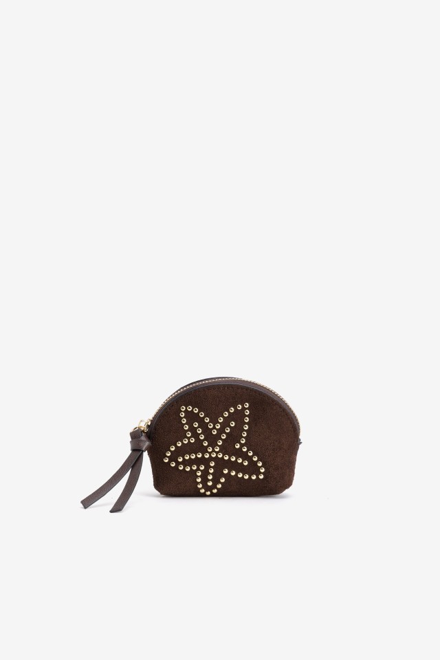 Brown Studded Coin Purse