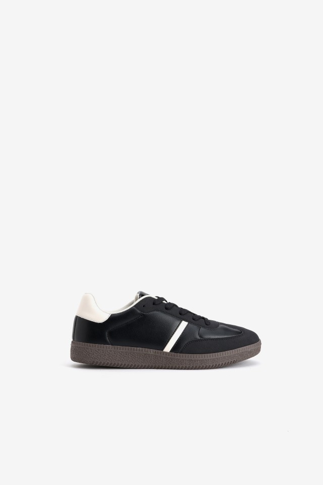 Black Sneakers with White Detail