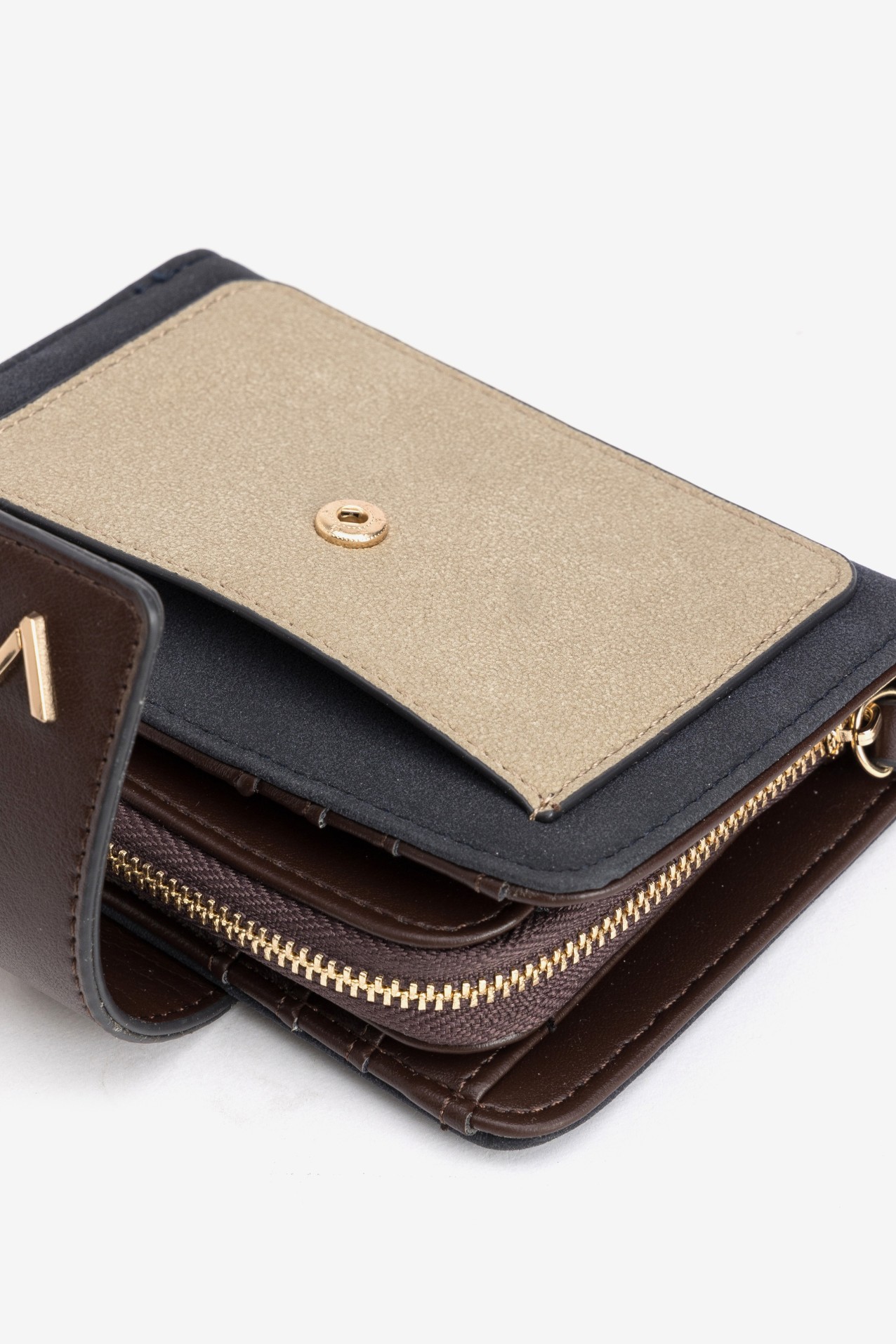 Beige Medium Zip Wallet