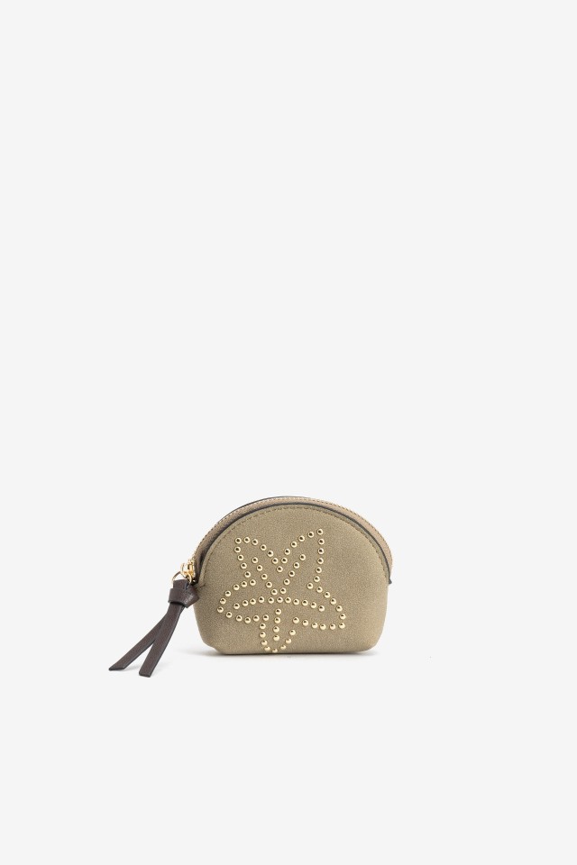 Beige Star Stud Coin Purse