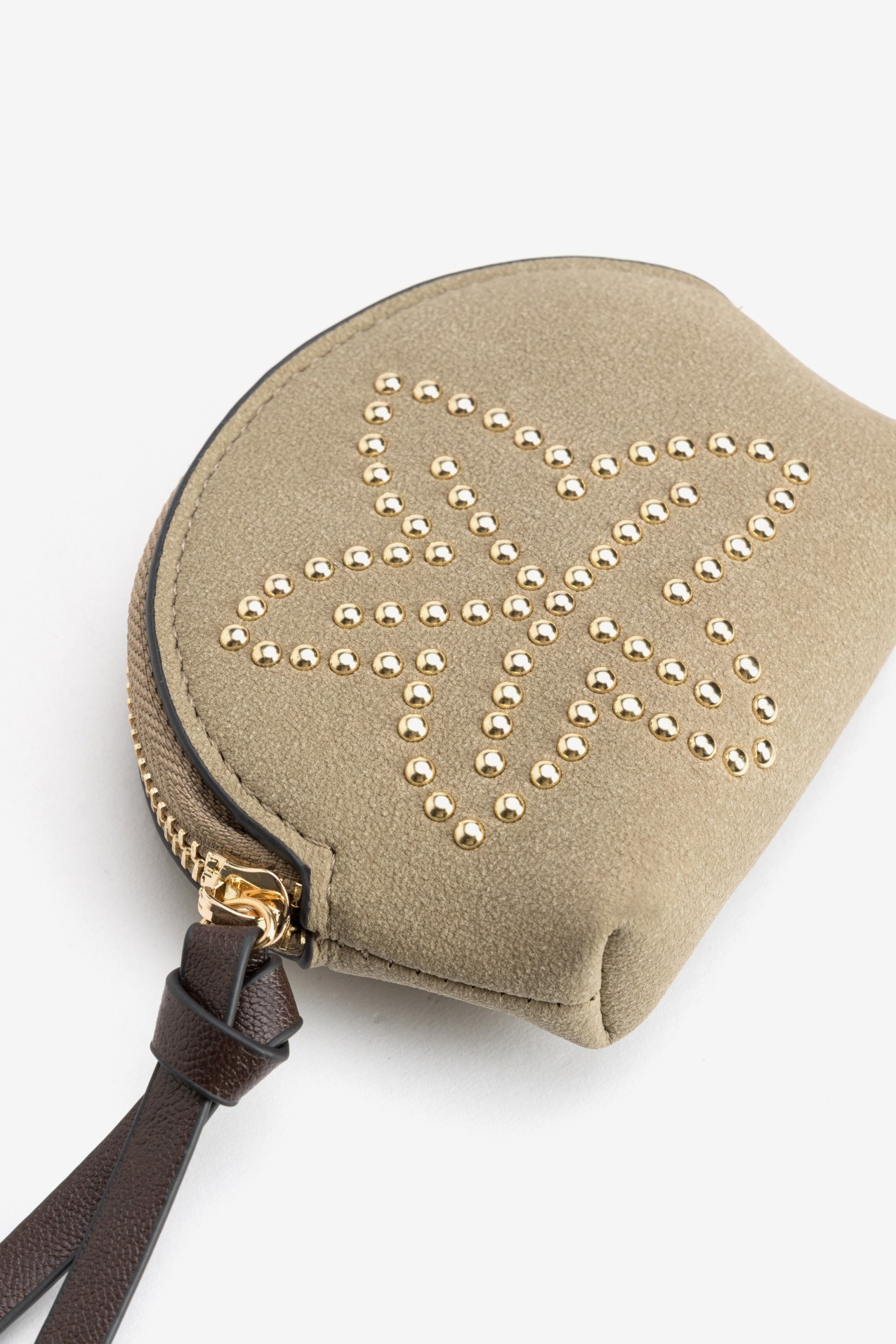 Beige Star Stud Coin Purse