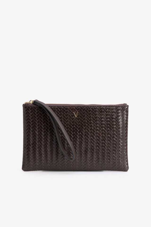 Brown Woven Coin Purse