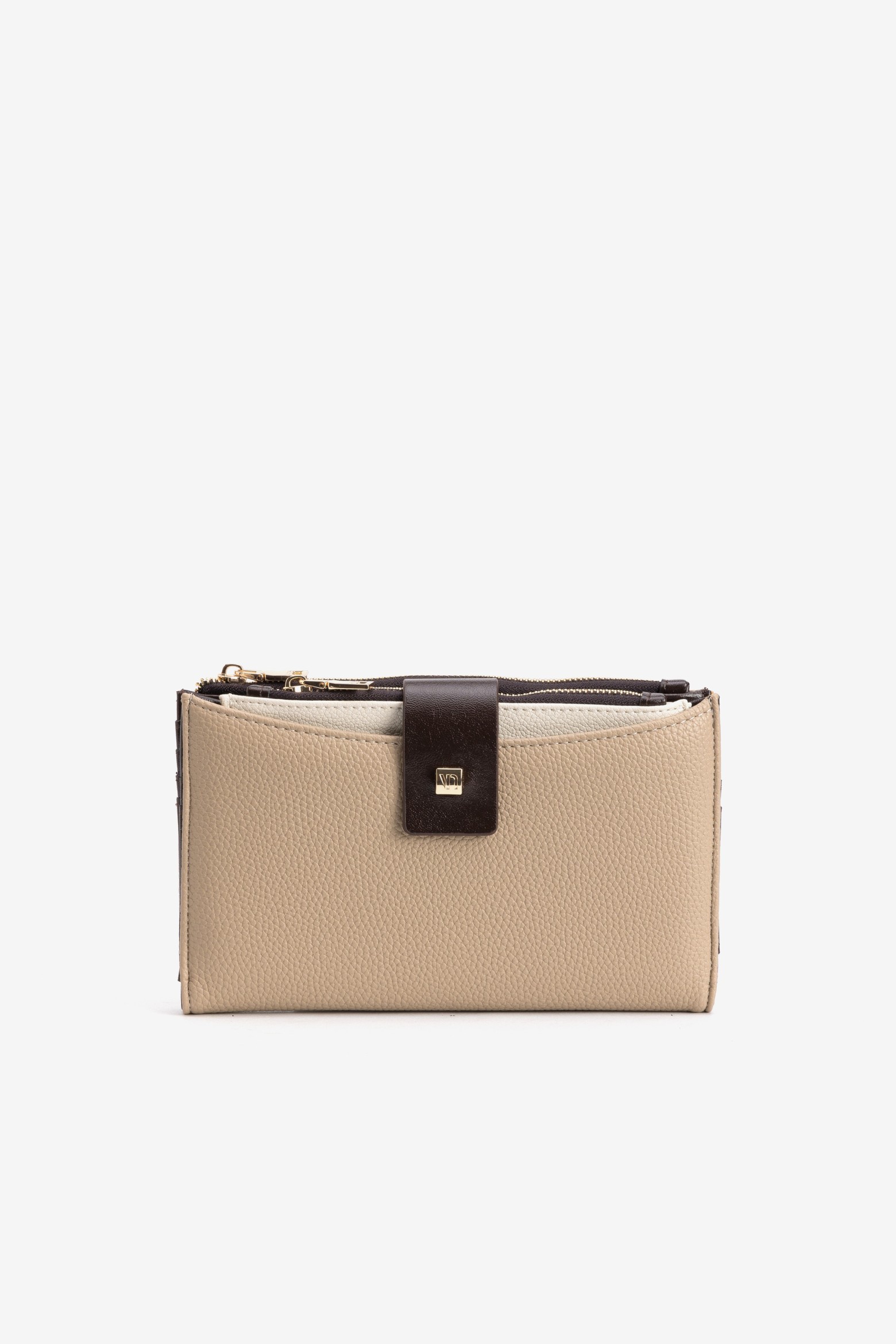 Porta moedas bege minimal