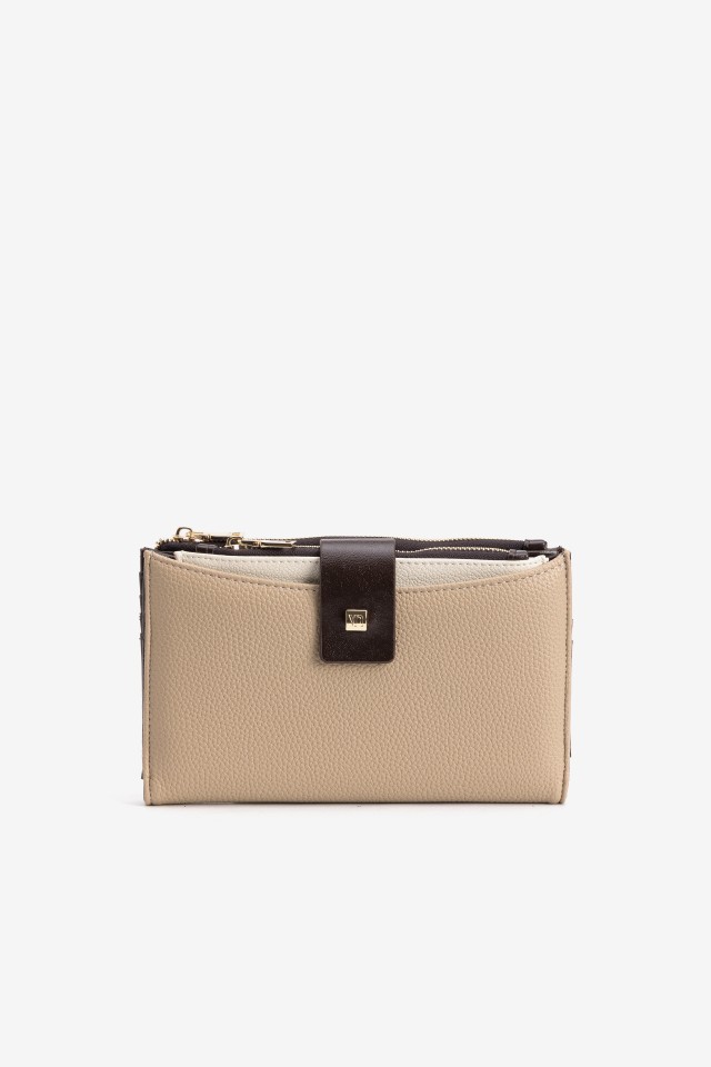 Porta moedas bege minimal