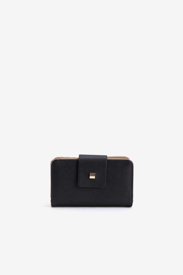 Porta moedas preto compacto