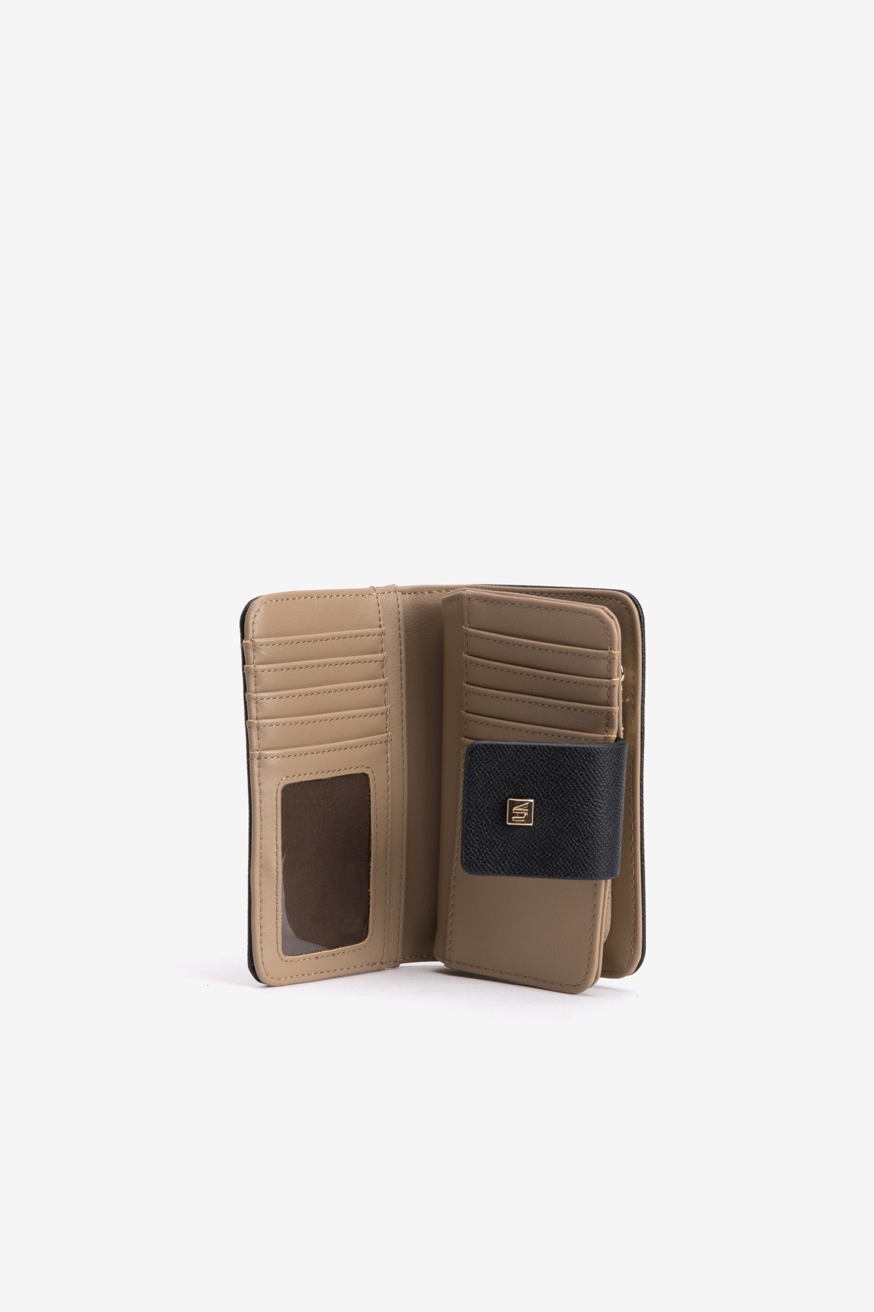 Porta moedas preto compacto