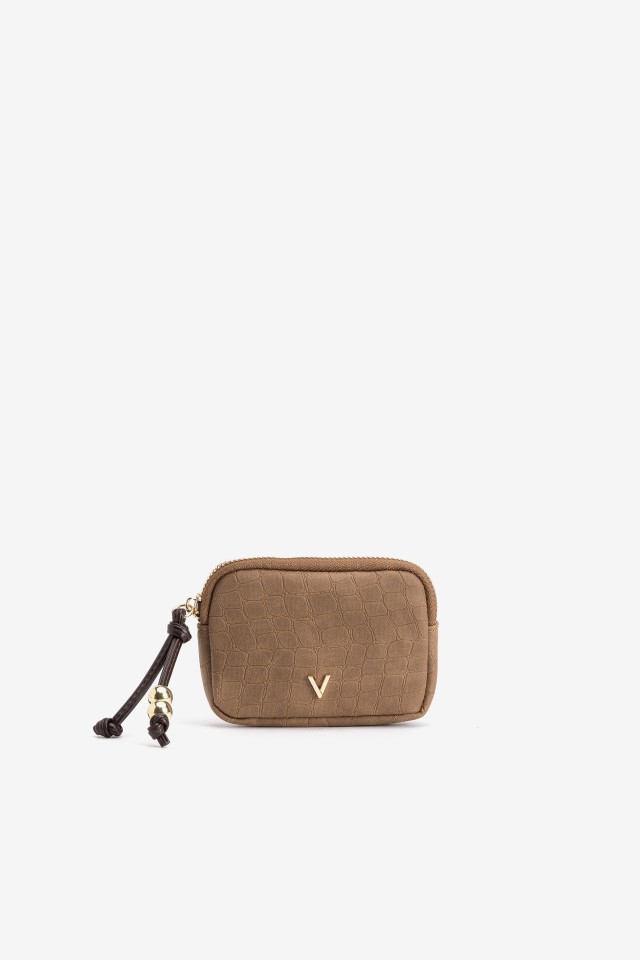 Brown Textured Coin Purse