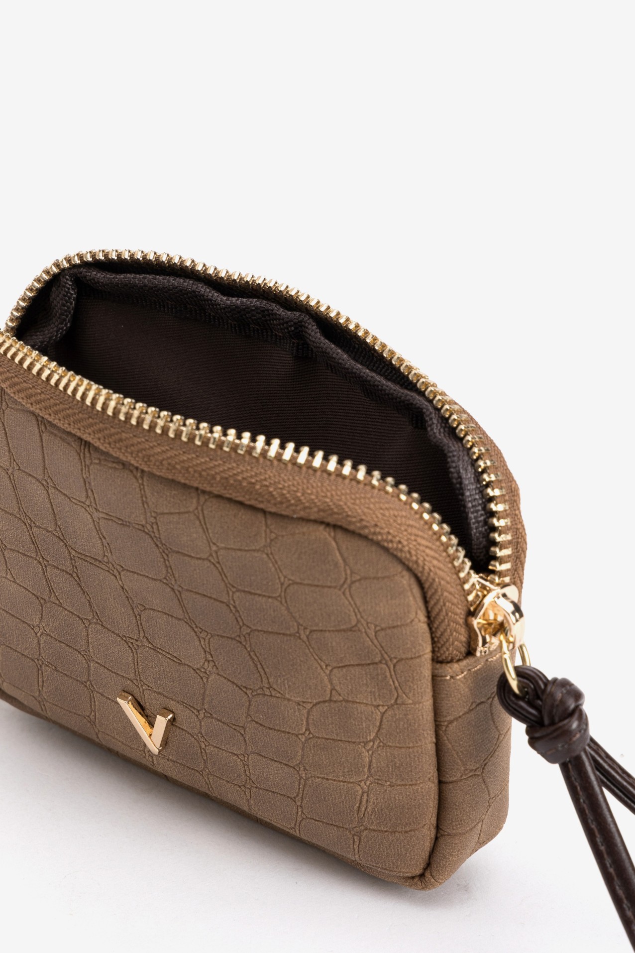 Brown Textured Coin Purse