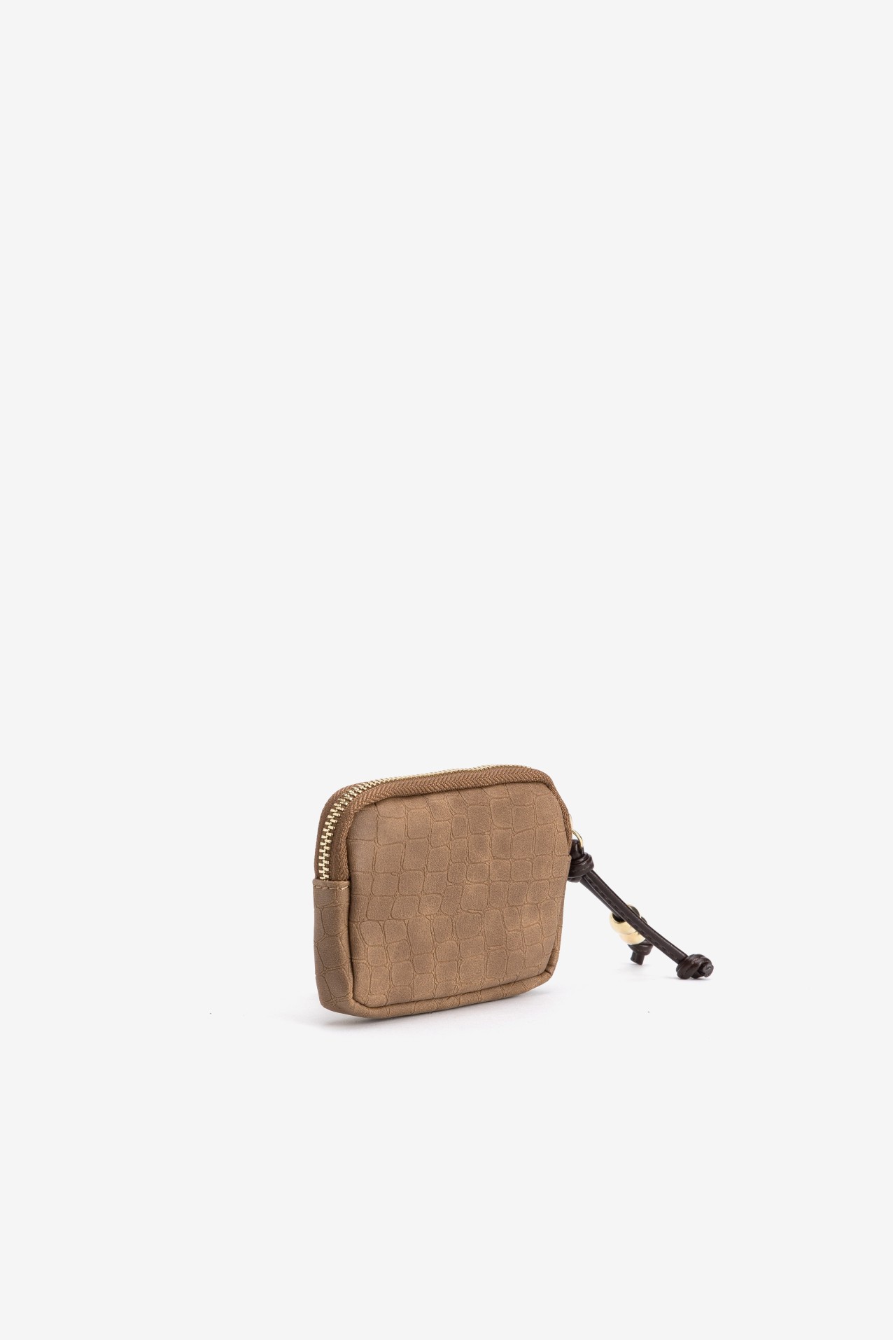 Brown Textured Coin Purse