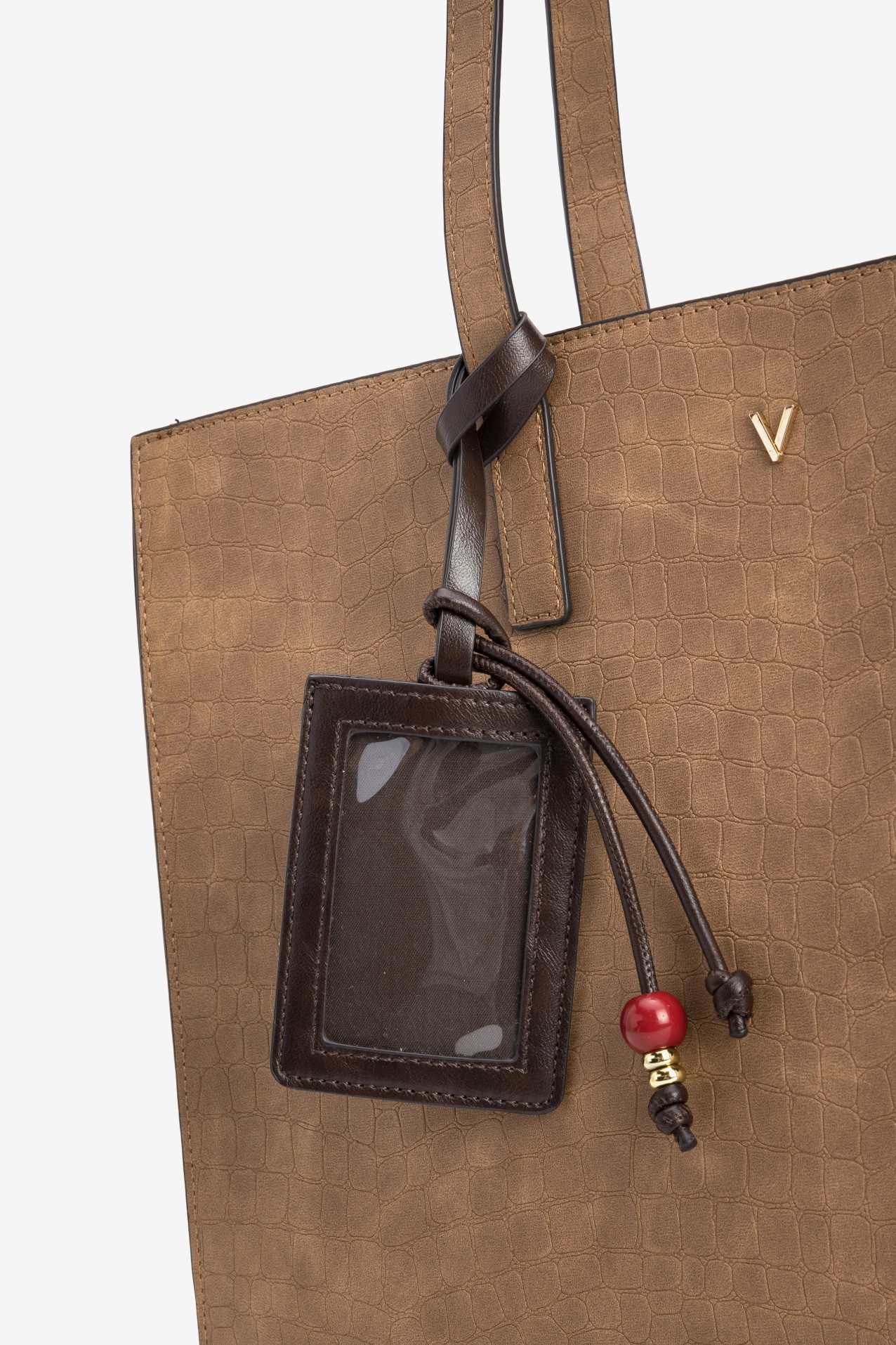 Brown Tote Bag with Tag