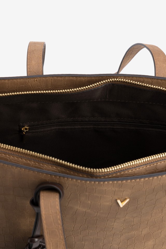 Brown Tote Bag with Tag Brown Tote Bag with Tag