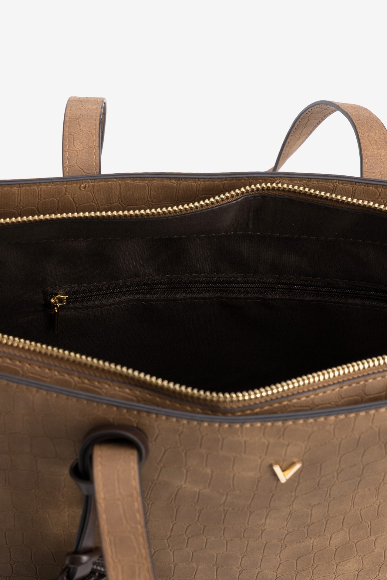Brown Tote Bag with Tag